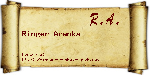 Ringer Aranka névjegykártya